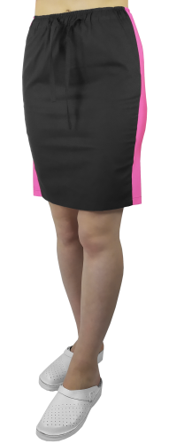 Schwarze ACTIVE medizinische Skirt mit pinkem Paspel.