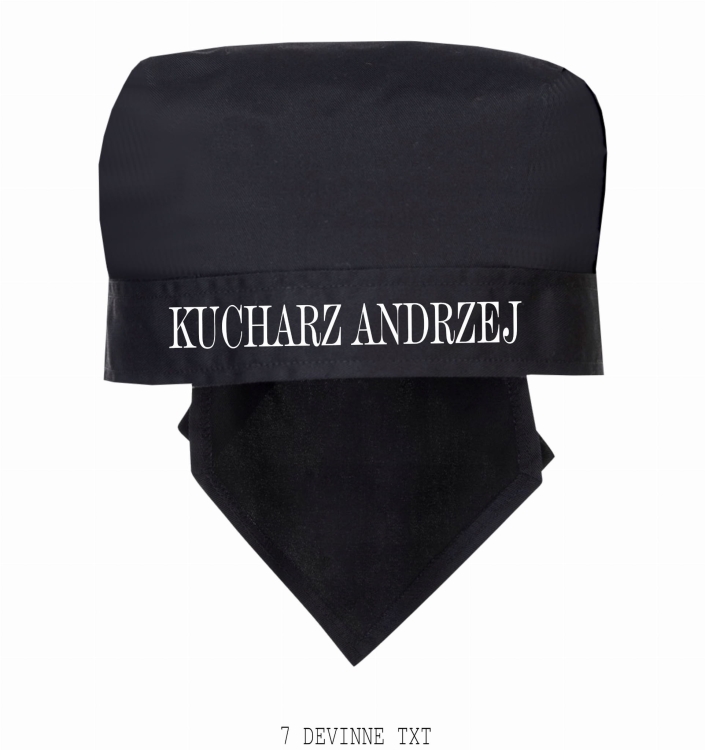 Schwarzes Kochbandana für den Küchenchef