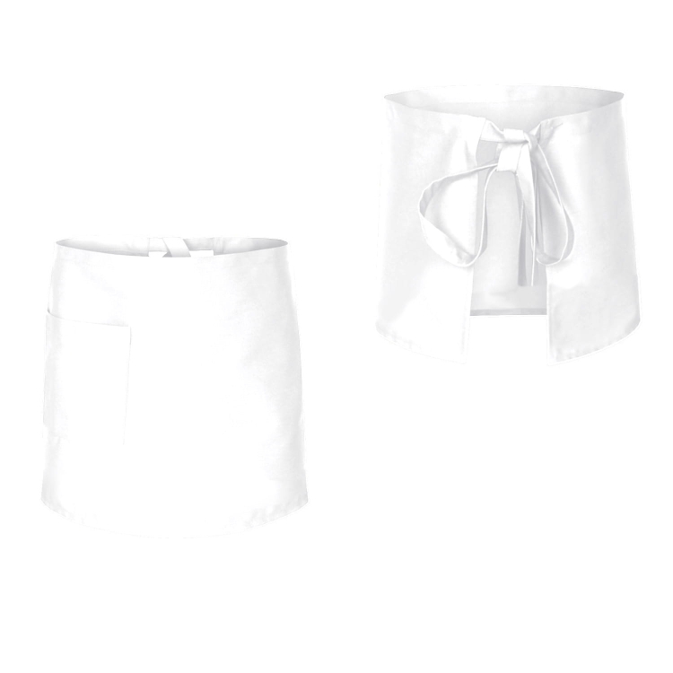 Weiße Kochschürze, Länge 50 cm