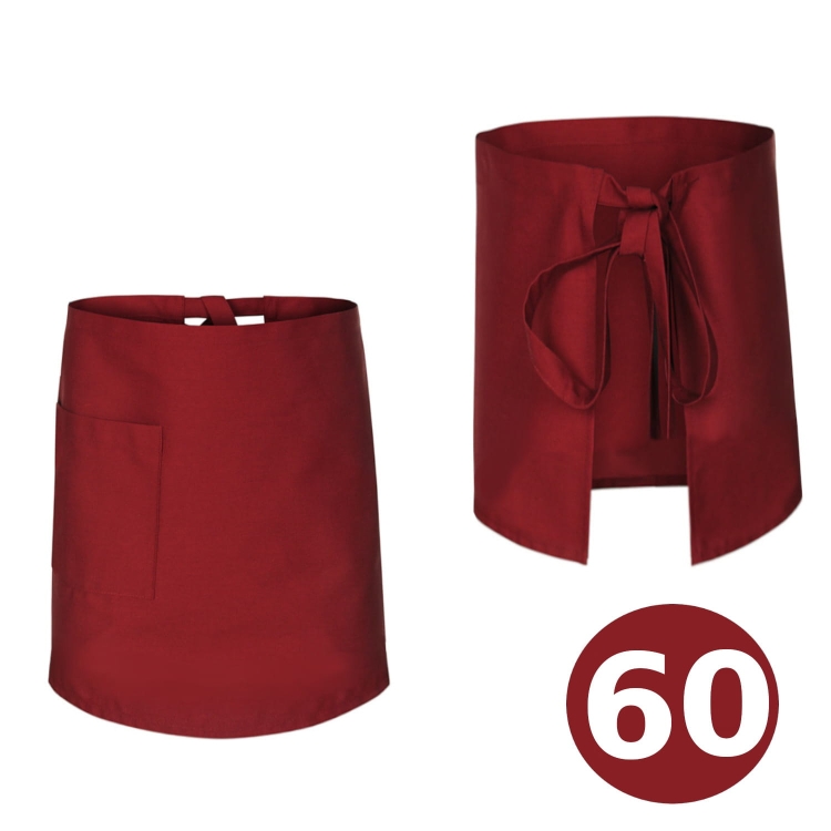 Lange 60 cm bordeauxfarbene Kochschürze für Kellner.