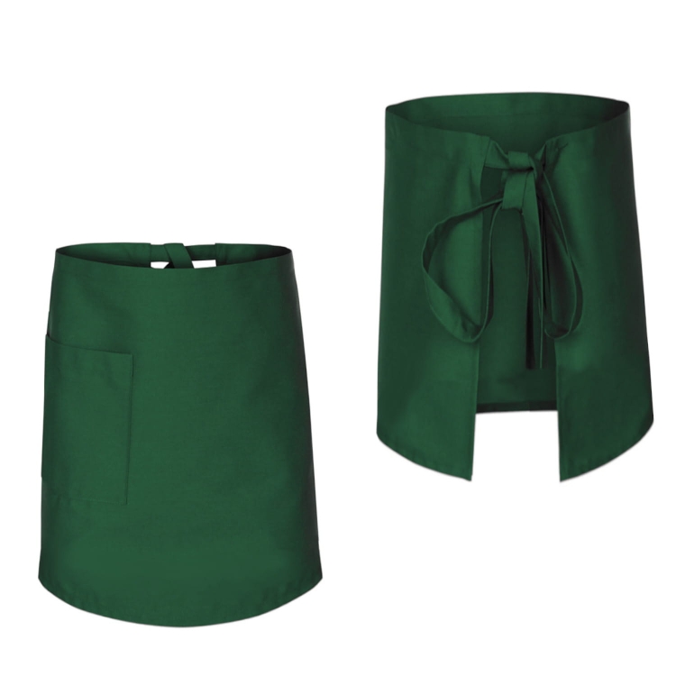 Kochschürze für Kellner und Barkeeper, 60 cm lang, in grüner Farbe.