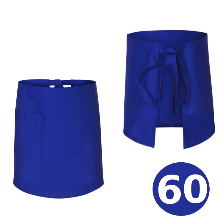 Lange bartenderschürze in Kornblumenblau 60cm