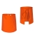 Orangene Kochschürze, 60 cm lang