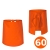 Lange orange Schürze für Barkeeper 60 cm