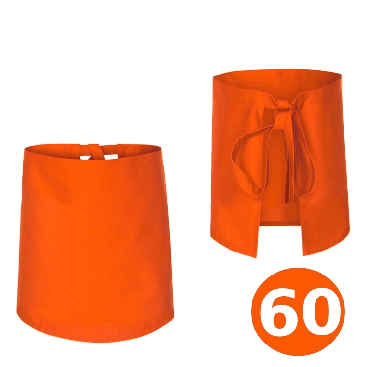Lange orange Schürze für Barkeeper 60 cm