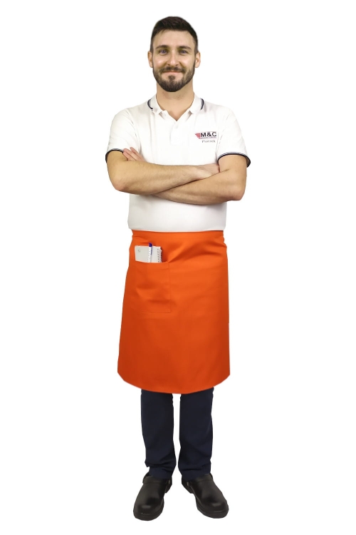 Orange Serviette für Kellner, Länge 60 cm