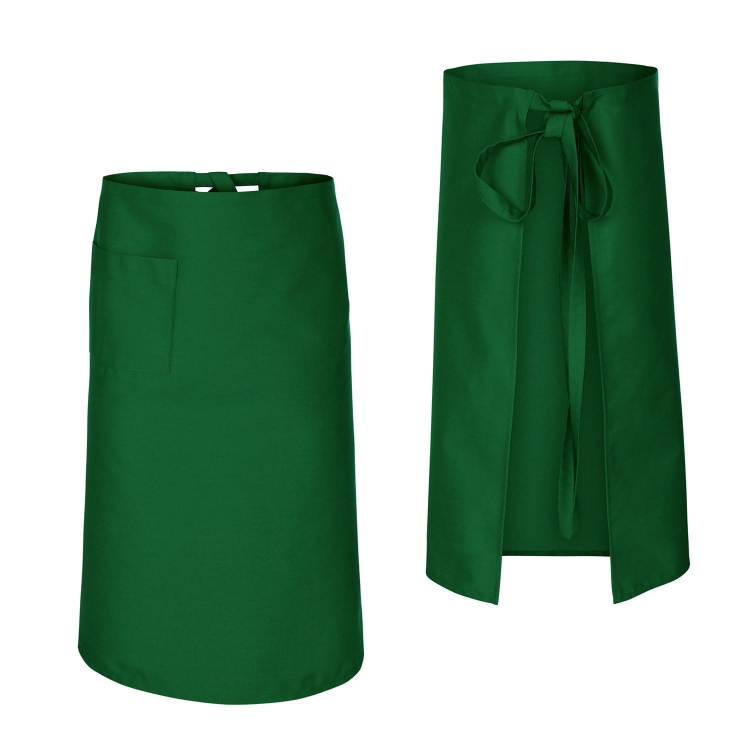 Grüne Koch- und Kellner-Schürze, 75 cm lang