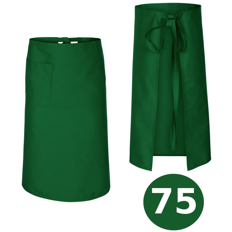 Lange grüne Kochschürze für Barkeeper 75 cm