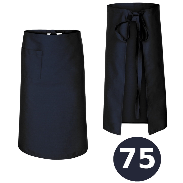 Lange bartending Schürze in Marineblau, 75 cm