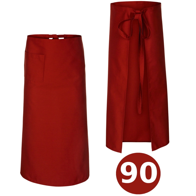Rote Kochschürze mit einer Länge von 90 cm