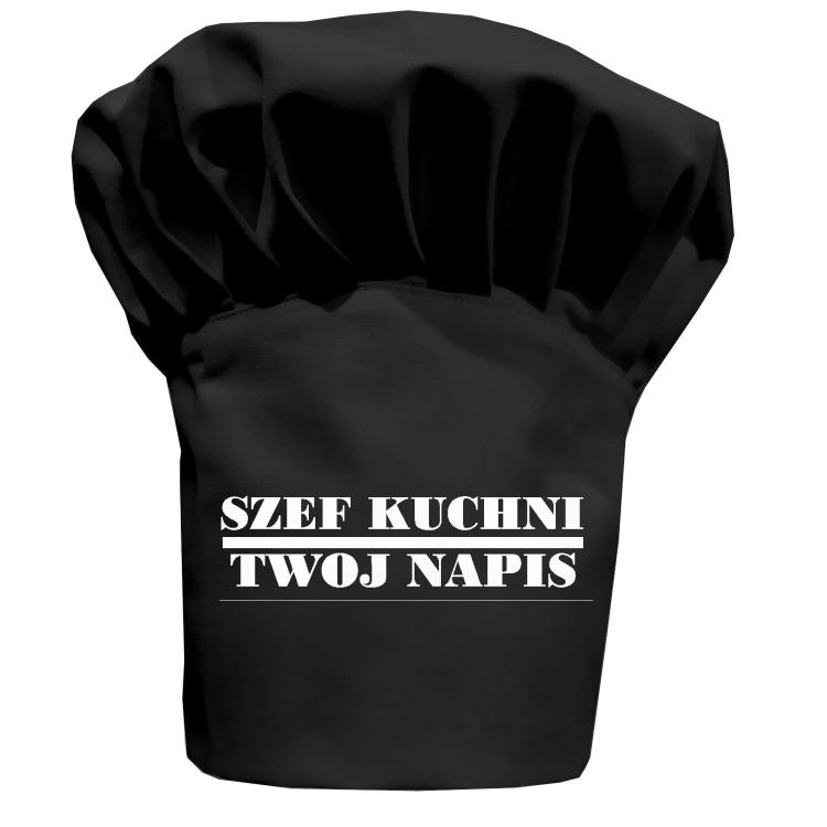 Schwarze Kochmütze Master Chef mit deinem Schriftzug