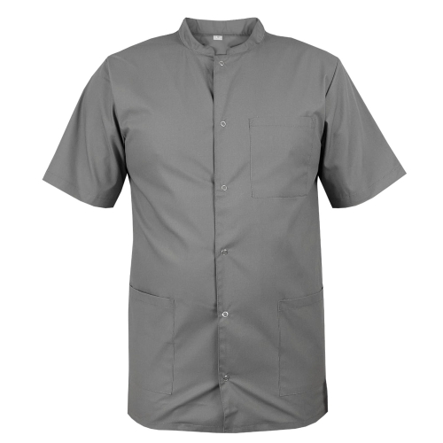 Herrenmedizinische Bluse mit Stehkragen und kurzen Ärmeln