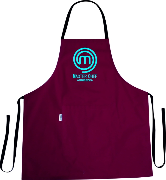 Küchen-Schürze mit dem Aufdruck MASTER CHEF und Namen.