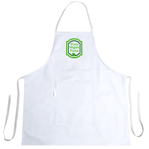 Küchenschürze mit dem Logo 'Pure vegan food'