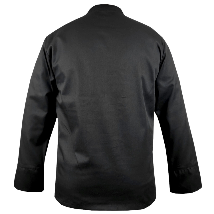 Schwarze Kochjacke mit langen Ärmeln