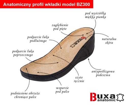 Beżowe klapki medyczne skórzane anatomiczne