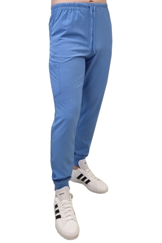 Męskie spodnie medyczne elastyczne Comfort Fit w kolorze niebieskim
