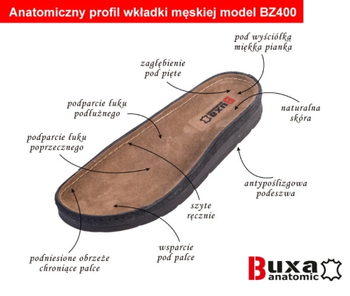 Klapki medyczne anatomiczne szary nubuk