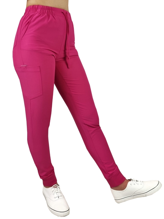 Elastyczne spodnie medyczne Comfort Fit w kolorze różowym