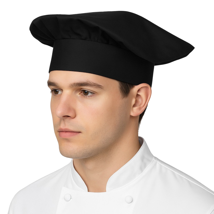 Niedrige schwarze Kochmütze