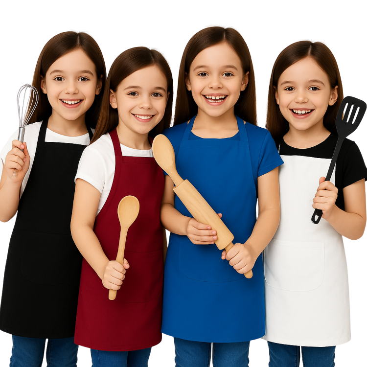 Wygodny fartuch kuchenny dziecięcy z kieszenią