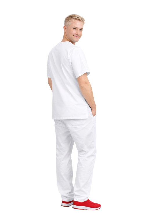 Biały komplet medyczny męski CLINIC