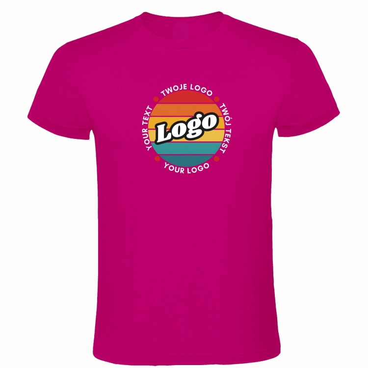 T-shirt koszulka fuksja personalizowana Twój własny nadruk logo kreator online przód.jpg