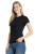 T-shirt damski krótki rękaw kolor czarny widok z boku.png