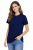 T-shirt damski krótki rękaw 100% bawełna kolor granatowy widok z boku.png