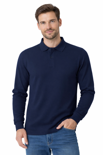 Koszulka polo męska z długim rekawem granatowa.png