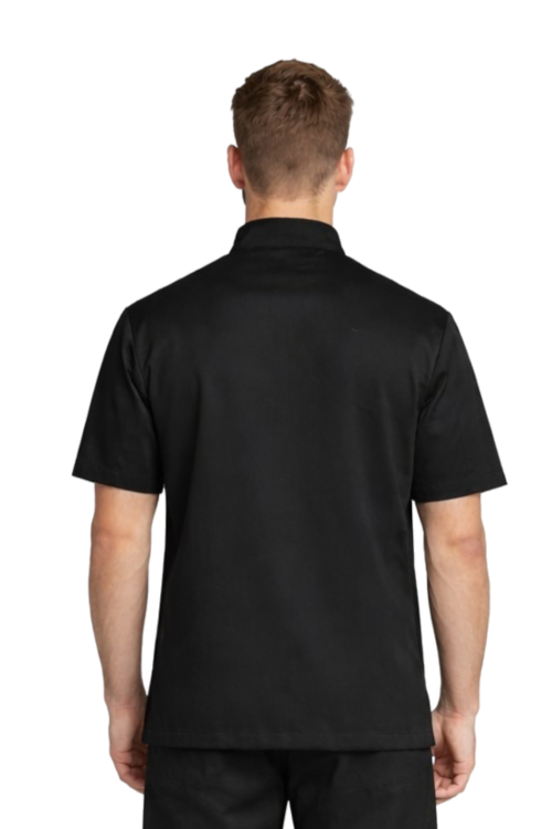 Kucharska bluza na napy czarna krótki rękaw