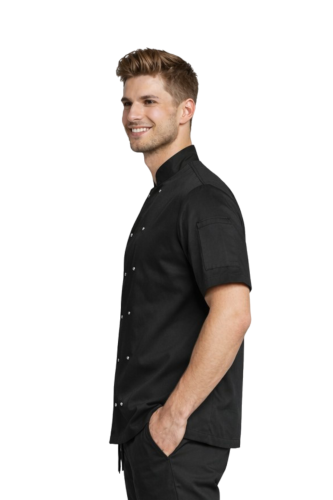 Bluza kucharska krótki rękaw czarna na napy