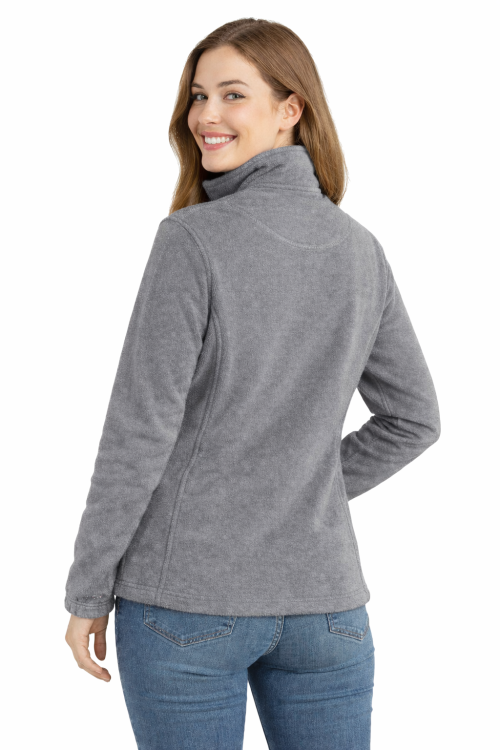 Bluza polarowa damska polar zapinany na zamek szary widok z tyłu.png