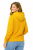 Bluza damska z kapturem kieszeniami żółta widok z tyłu.png