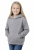 Bluza sportowa z kapturem i długim rękawem dziecięca dla chłopca i dziewczynki szara widok dziewczynki.png