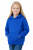 Bluza sportowa z kapturem i długim rękawem dziecięca dla chłopca i dziewczynki chabrowa widok dziewczynki.png