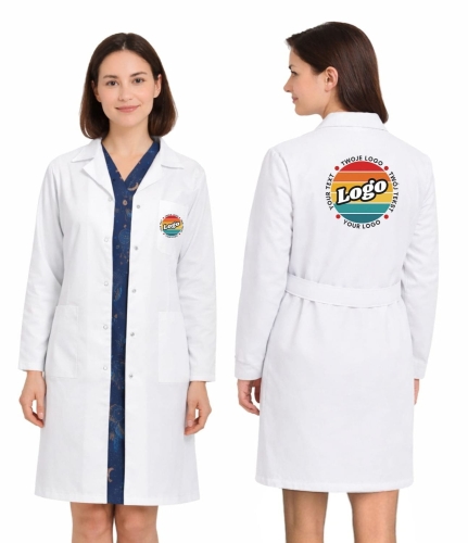 Fartuch laboratoryjny damski długi rękaw biały z Twoim własnym nadrukiem.jpg