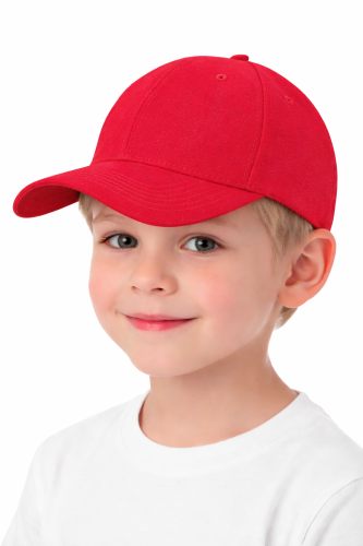 Czapka dziecięca dla chłopca i dziewczynki zapinana na rzep 290g z wywietrznikami czerwona.png