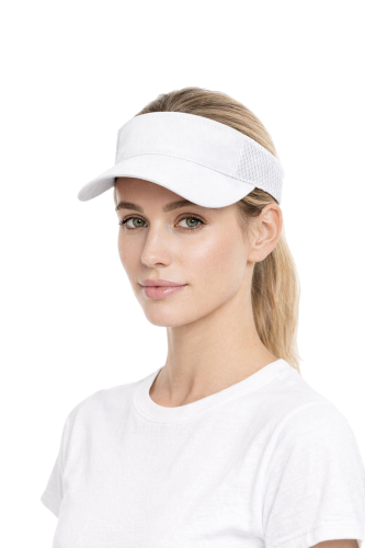 Daszek przeciwsłoneczny z daszkiem zapinany na rzep biały visor.png