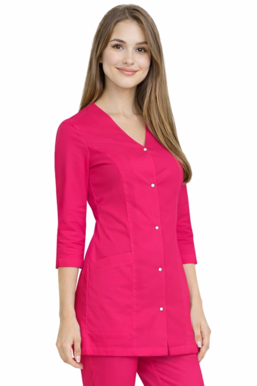 Medyczny elastyczny  żakiet CASUAL PREMIUM z rękawem 3/4 w kolorze amarantowym
