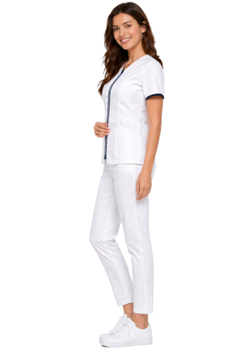 Medyczny komplet damski żakiet na suwak z prostymi spodniami