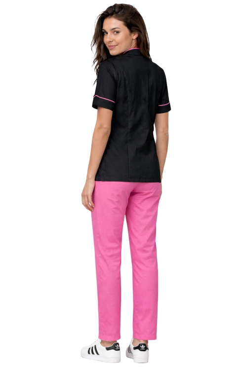 Czarna  bluza z różową lamówką  na napy  i różowe  cygaretki w komplecie MEDICAL BEAUTY.png