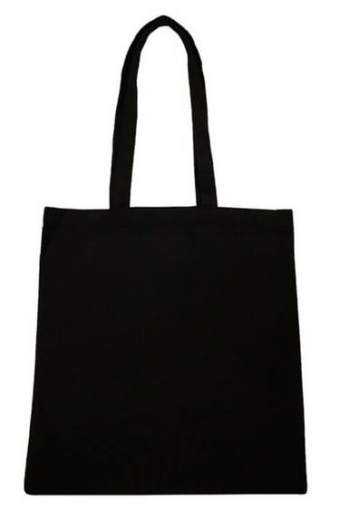 schwarze wiederverwendbare Baumwolltasche